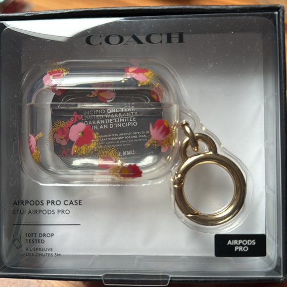 Coach Floral AirPods Pro Case with Gold Keyring - Picture 2 of 3